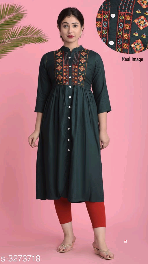 Sia Stylish Rayon Embroidery Women's Kurtis