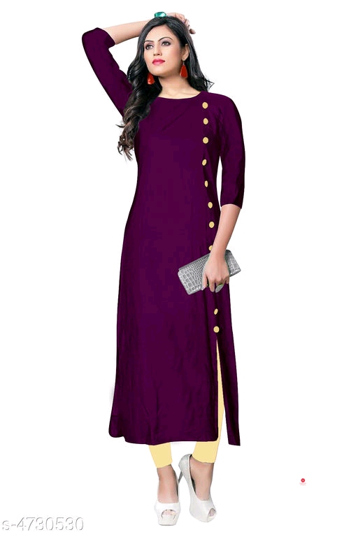Women Solid Rayon Kurti