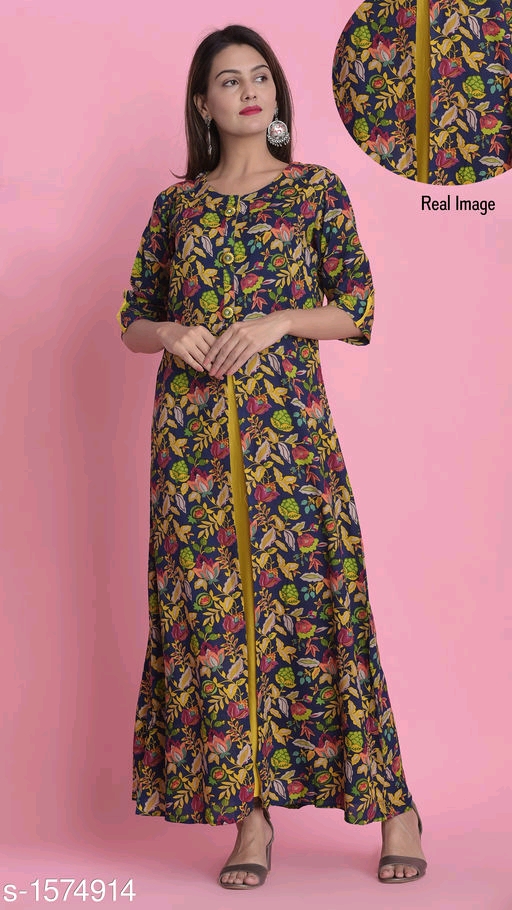 Women's Cotton, Rayon & Khadi A-line Kurtis