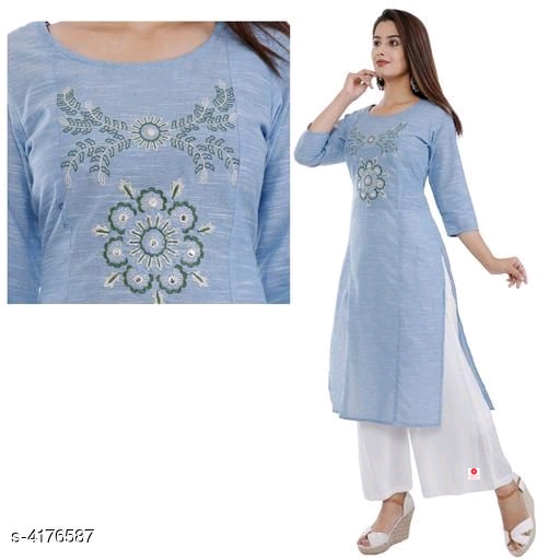 Olla Stylish South Cotton Embroidered Women's Kurtis