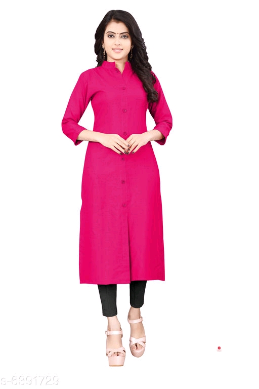 Ruchika Solid Cotton Kurtis