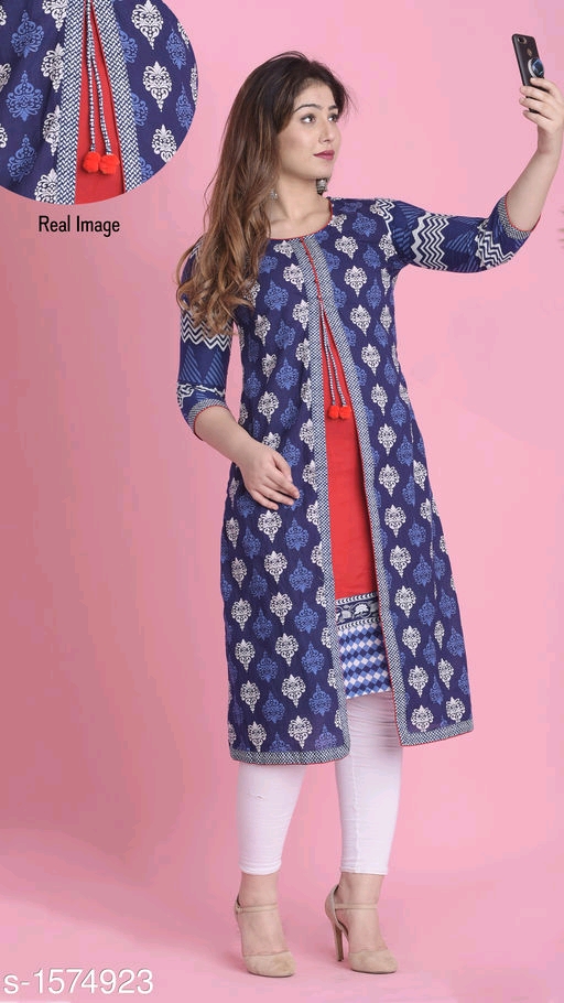 Women's Cotton, Rayon & Khadi A-line Kurtis