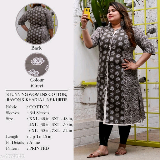 Women's Cotton, Rayon & Khadi A-line Kurtis